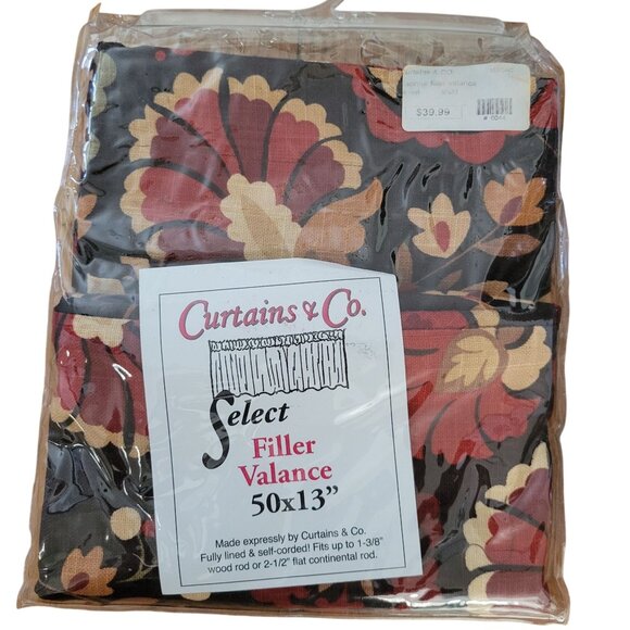 Curtains Co Daphne Filler Valance 50x13 Swag Valance 100x30 Set Harvest Floral - Picture 2 of 9